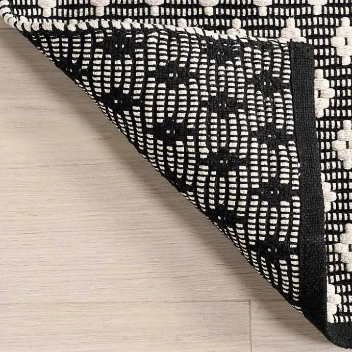 New Kirklands Home Black and Ivory Dainty Diamond Area Rug, 4x6