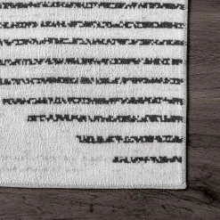 Sale Kirklands Home Black and Ivory Diamond Washable Runner