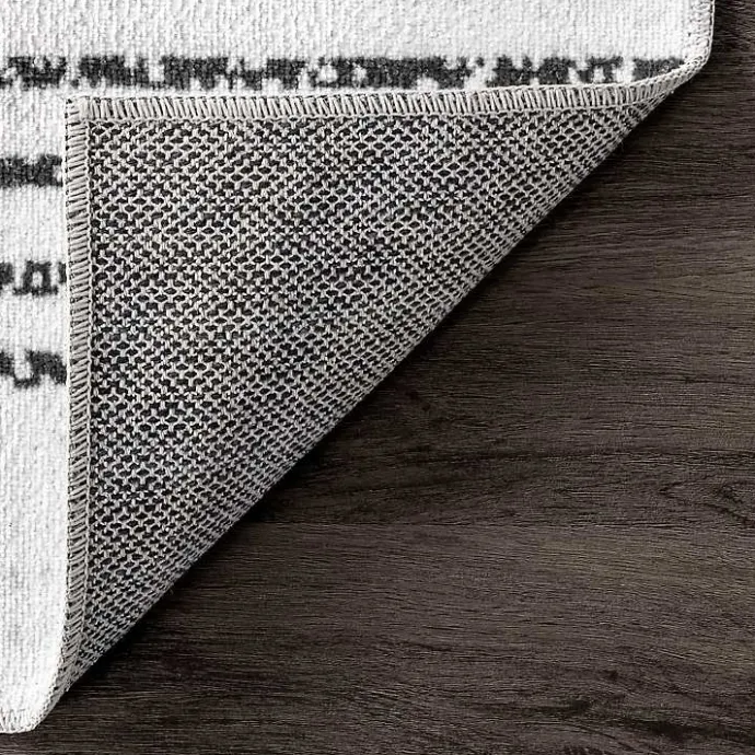 Sale Kirklands Home Black and Ivory Diamond Washable Runner
