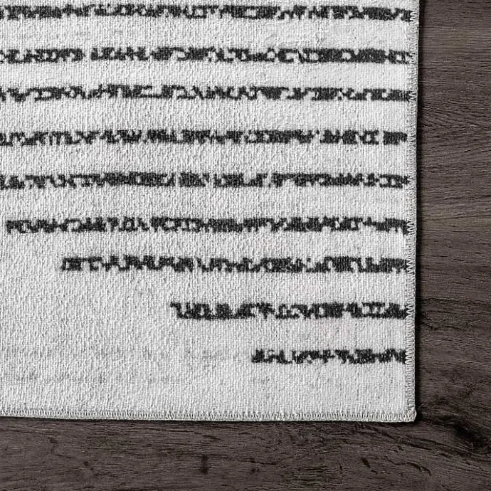 Sale Kirklands Home Black and Ivory Diamond Washable Area Rug, 4x6