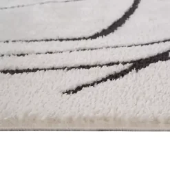 Kirklands Home Black and Ivory Monotone Geo Area Rug, 5x7