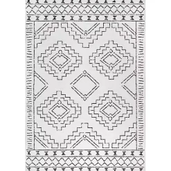 Clearance Kirklands Home Black and Ivory Moroccan Washable Runner