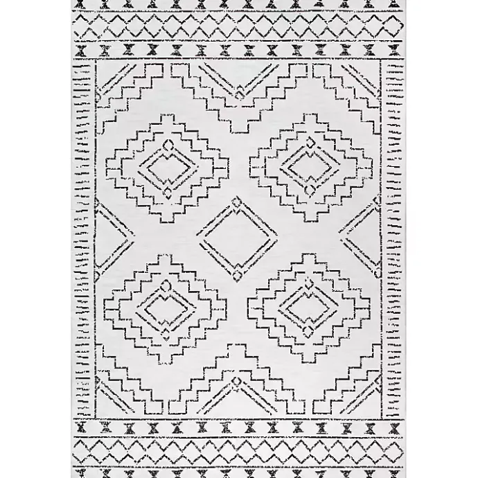 Discount Kirklands Home Black and Ivory Moroccan Washable Area Rug, 3x5