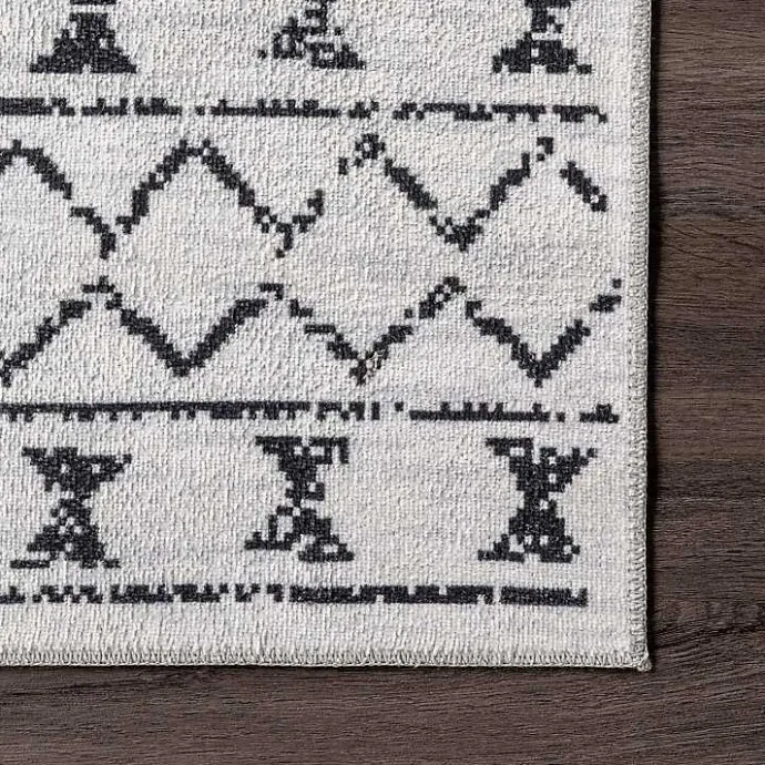 Discount Kirklands Home Black and Ivory Moroccan Washable Area Rug, 3x5