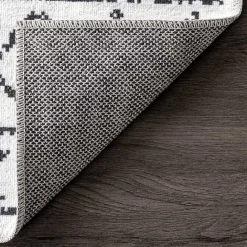 Discount Kirklands Home Black and Ivory Moroccan Washable Area Rug, 3x5