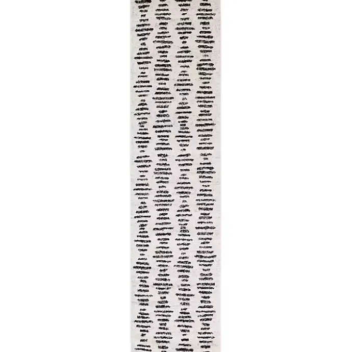 Sale Kirklands Home Black and Ivory Tulum Geometric Runner, 2x8