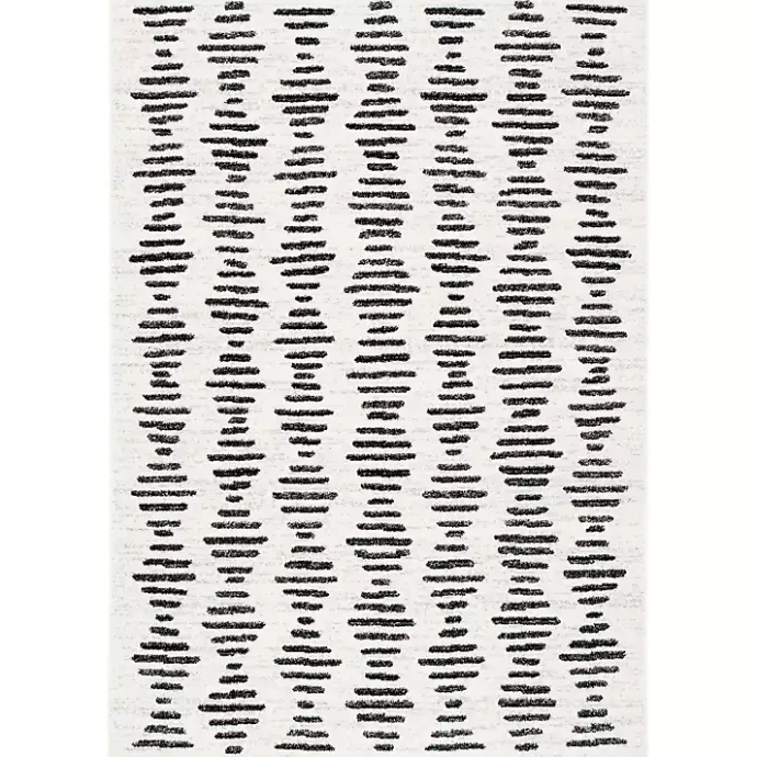 Discount Kirklands Home Black and Ivory Tulum Geometric Area Rug, 5x7