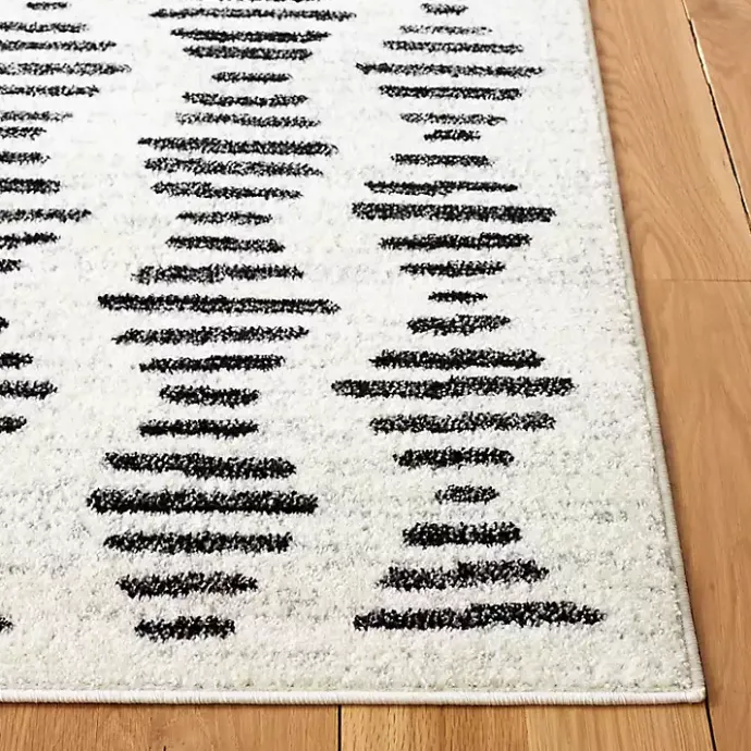 Discount Kirklands Home Black and Ivory Tulum Geometric Area Rug, 5x7