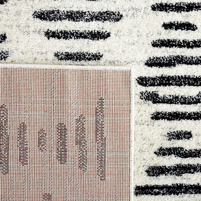 Discount Kirklands Home Black and Ivory Tulum Geometric Area Rug, 5x7