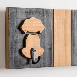 Clearance Kirklands Home Black and Natural Wood Dog Hooks