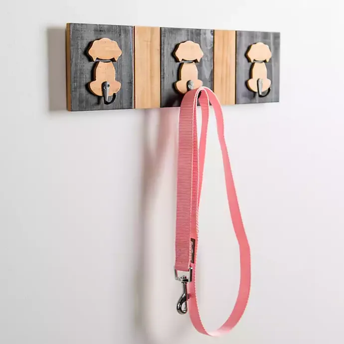 Clearance Kirklands Home Black and Natural Wood Dog Hooks