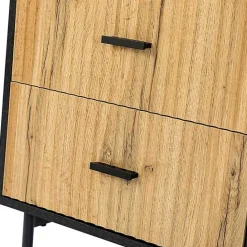 Clearance Kirklands Home Black and Natural Wood 2-Drawer Nightstand
