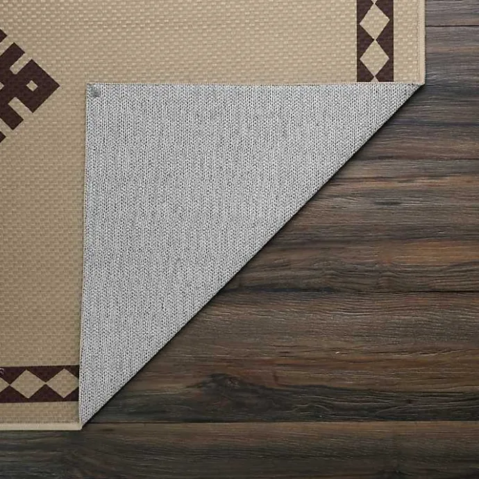 New Kirklands Home Black and Tan Kilim Washable Area Rug, 5x7