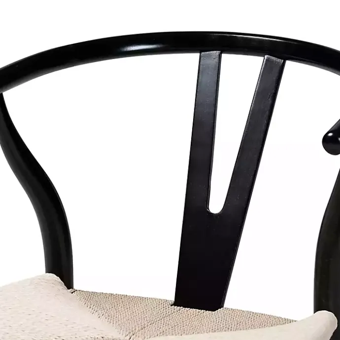 Outlet Kirklands Home and Tan Wishbone Dining Chairs, Set of 2 Black