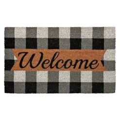 Online Kirklands Home Black And White Buffalo Check Welcome Mat
