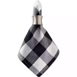 Outlet Kirklands Home and White Buffalo Check Napkins, Set of 6 Black