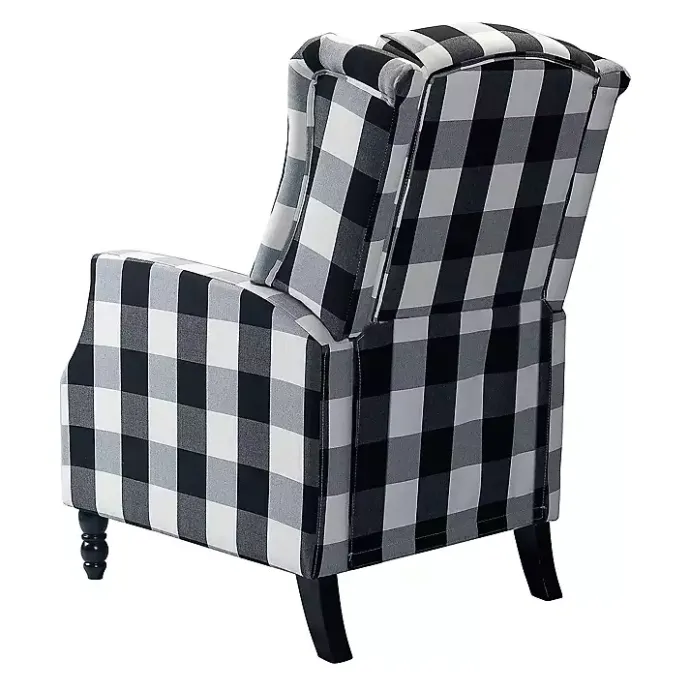 Outlet Kirklands Home Black and White Buffalo Check Recliner