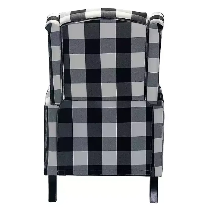 Outlet Kirklands Home Black and White Buffalo Check Recliner