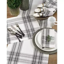 Clearance Kirklands Home Black and White Classic Plaid Placemats, Set of 4