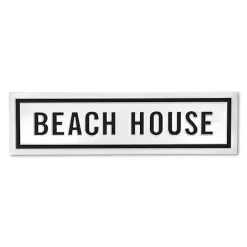 New Kirklands Home Black and White Metal Beach House Wall Sign