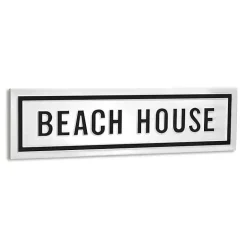 New Kirklands Home Black and White Metal Beach House Wall Sign