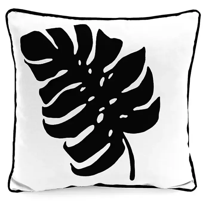 Hot Kirklands Home Black and White Palm Leaf Outdoor Pillow