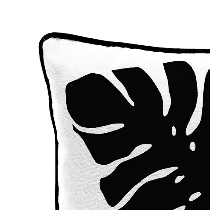 Hot Kirklands Home Black and White Palm Leaf Outdoor Pillow