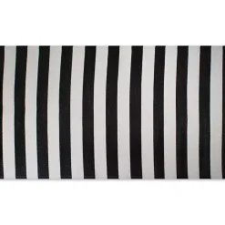 New Kirklands Home Black and White Rugby Stripe Outdoor Area Rug, 5x8