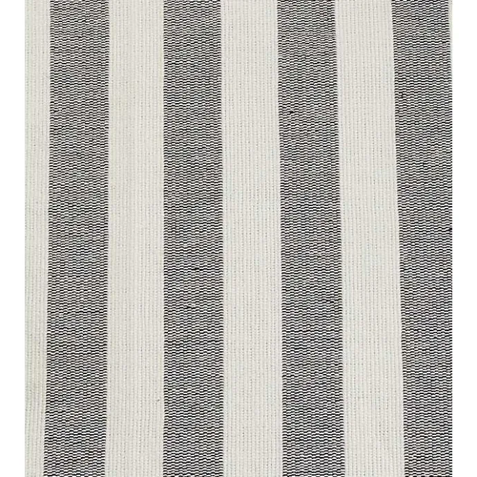 Discount Kirklands Home Black and White Rustic Stripe Tassel Table Runner