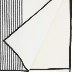 Kirklands Home Black and White Striped Table Runner