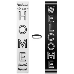Online Kirklands Home Black and White Welcome Home Two-Sided Porch Board