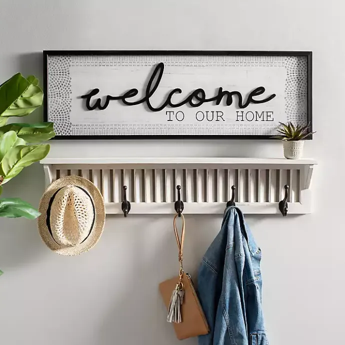 Hot Kirklands Home Black and White Welcome to Our Home Framed Plaque
