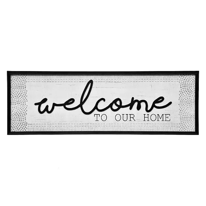 Hot Kirklands Home Black and White Welcome to Our Home Framed Plaque