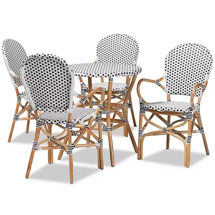 Clearance Kirklands Home Black and White Woven 5-pc. Dining Set