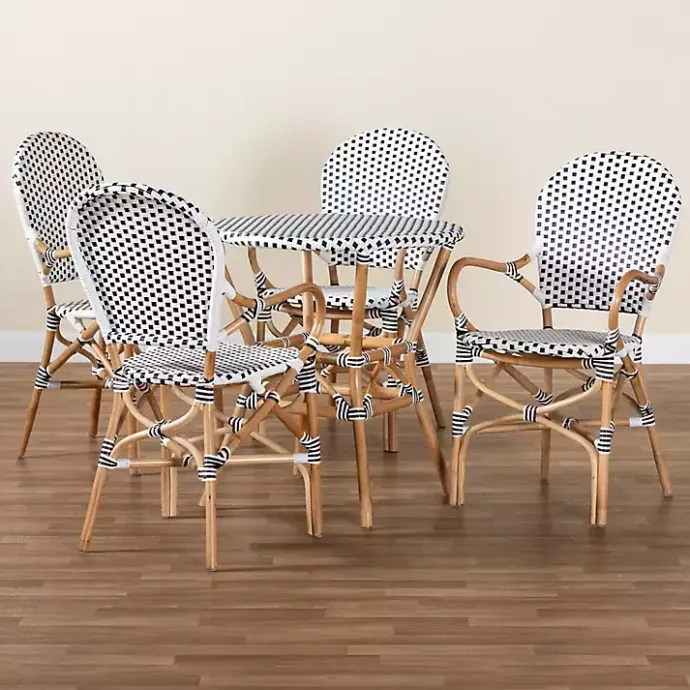 Clearance Kirklands Home Black and White Woven 5-pc. Dining Set