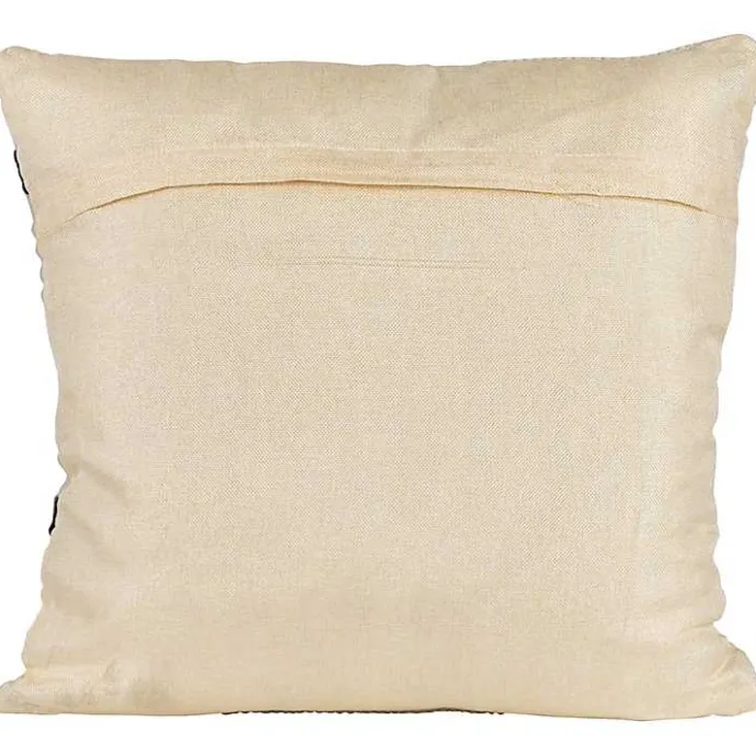Discount Kirklands Home Black and White Woven Stripe Indoor/Outdoor Pillow