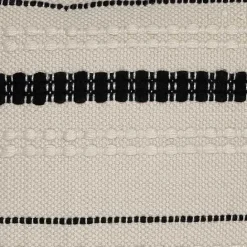Discount Kirklands Home Black and White Woven Stripe Indoor/Outdoor Pillow