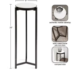 Kirklands Home Angular Marble Accent Table Black