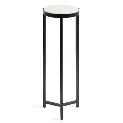 Kirklands Home Angular Marble Accent Table Black