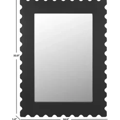 Hot Kirklands Home Angular Scalloped Nadia Wall Mirror Black
