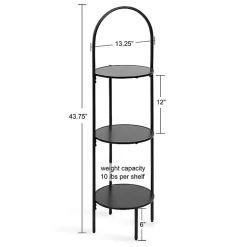 Kirklands Home Arched 3-Tier Plant Stand Black