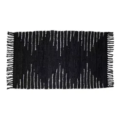 Outlet Kirklands Home Black Artisanal Leather Diamond Scatter Rug