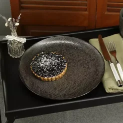 Hot Kirklands Home Bamboo Standing Serving Tray Black