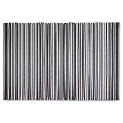 Hot Kirklands Home Black Barcode Stripe Outdoor Area Rug, 4x6