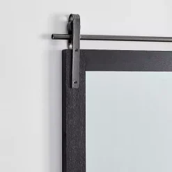 Online Kirklands Home Barn Door Wall Mirror with Shelf Black
