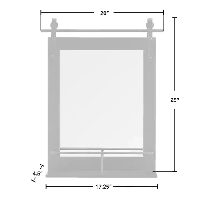 Online Kirklands Home Barn Door Wall Mirror with Shelf Black