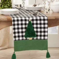Online Kirklands Home Black Buffalo Check Christmas Tree Table Runner