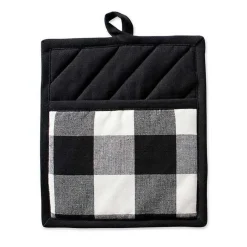 Clearance Kirklands Home Black Buffalo Check 3-pc. Potholder & Towel Set