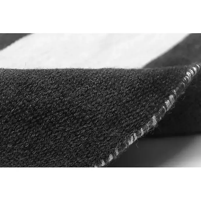 Kirklands Home Black Cabana Stripe Indoor/Outdoor Scatter Rug