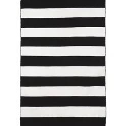 Sale Kirklands Home Black Cabana Stripe Indoor/Outdoor Area Rug, 3x5